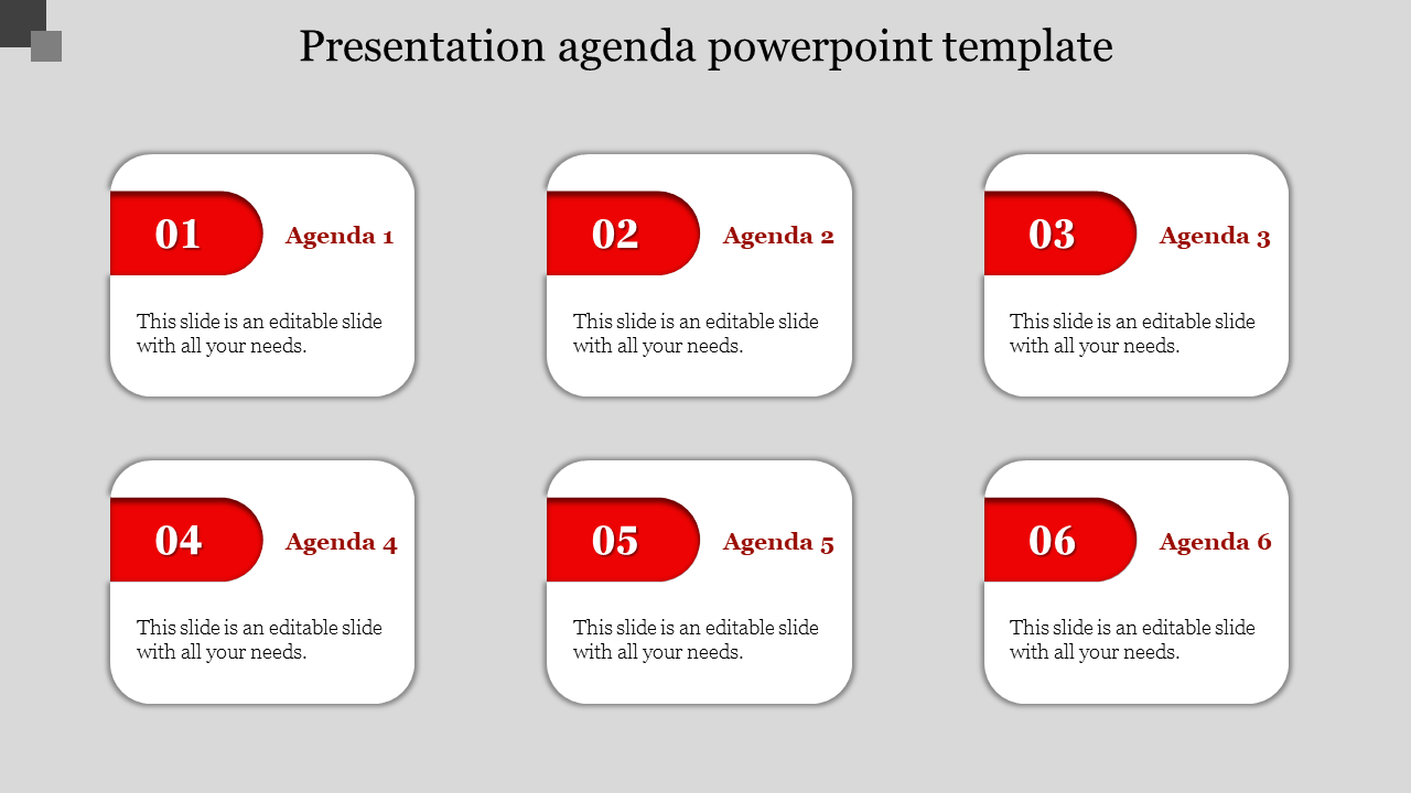 Free - Presentation Agenda PowerPoint Template Slide Design